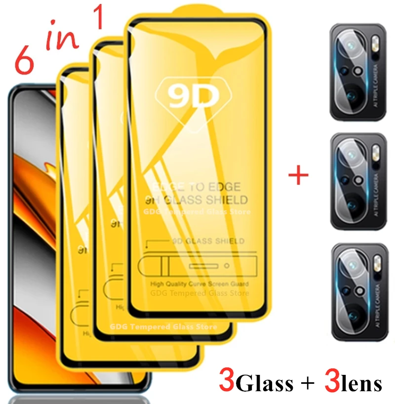 

9D Protective Glass for Xiaomi Redmi Note 10 8 9 Pro 11 11s 9s 10s 5G Screen Protectors for Poco X3 Pro NFC F3 M3 M4 Gt F4 Glass