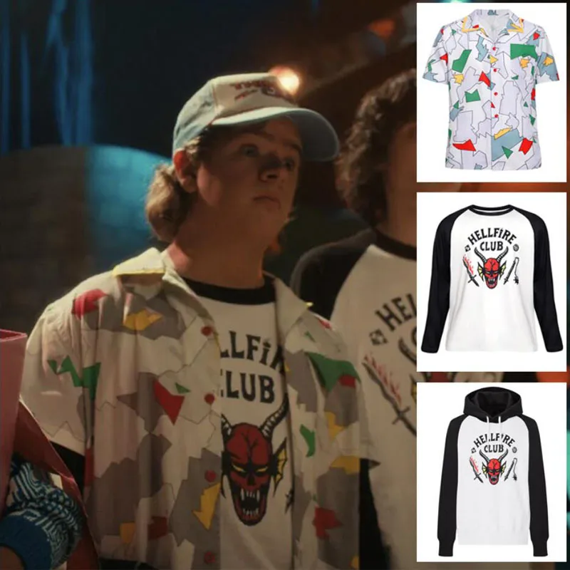 

Stranger Things Dustin Hellfire Club Party Anime Cosplay Tshirts Clothes Hoodie Cotton High Quality Drop Shipping