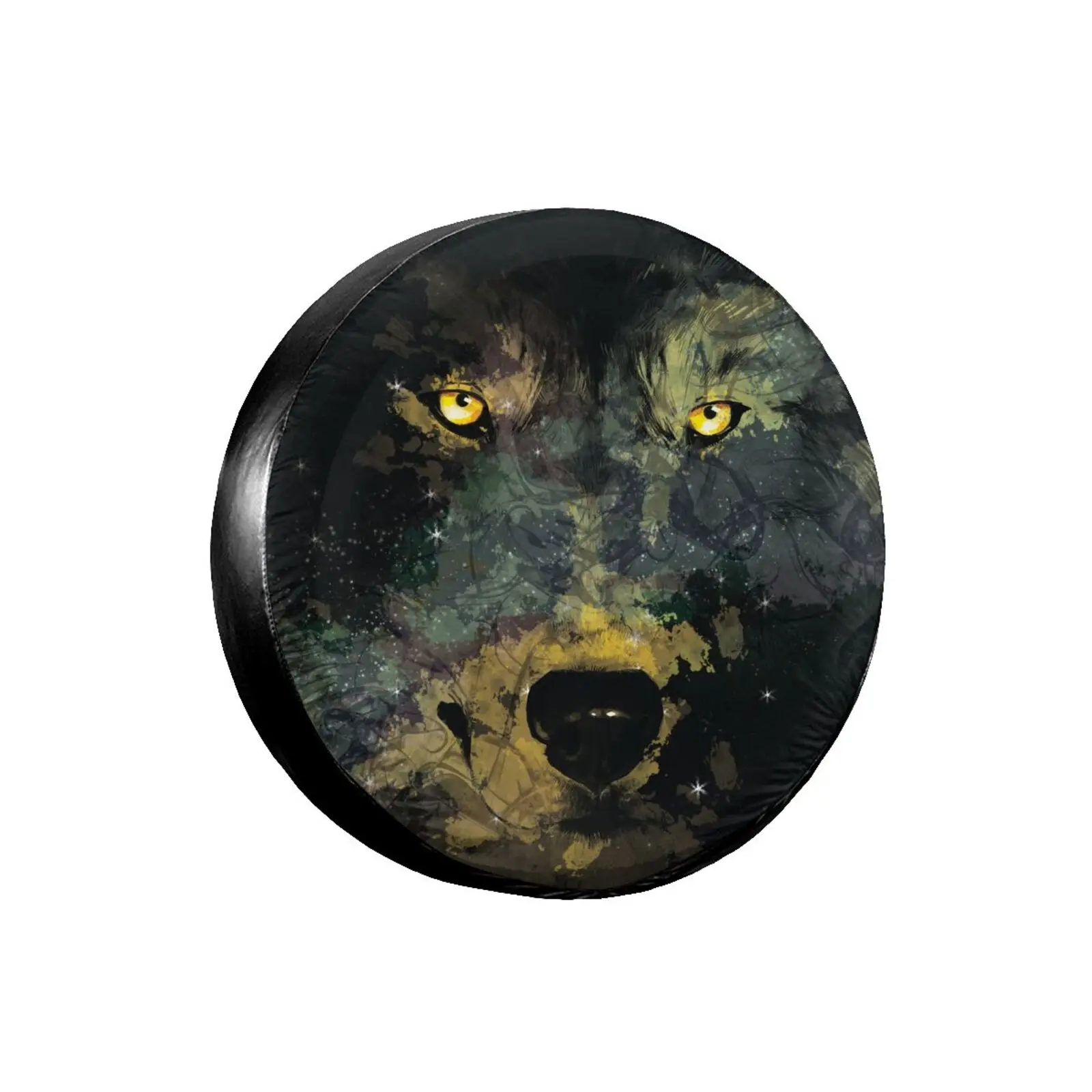 

3D Wolf Eye Print Car Spare Tire Cover Camper Custom Tire Cover Auto Parts Dustproof Tire Cover Outdoor Travel Spare Tire Cover