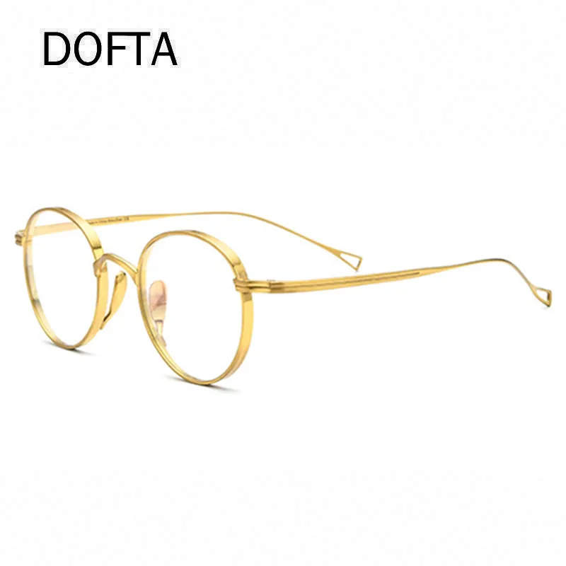

Круглые очки DOFTA из чистого титана для мужчин и женщин, оправа для очков по рецепту в стиле ретро, новые винтажные очки для близорукости 5552