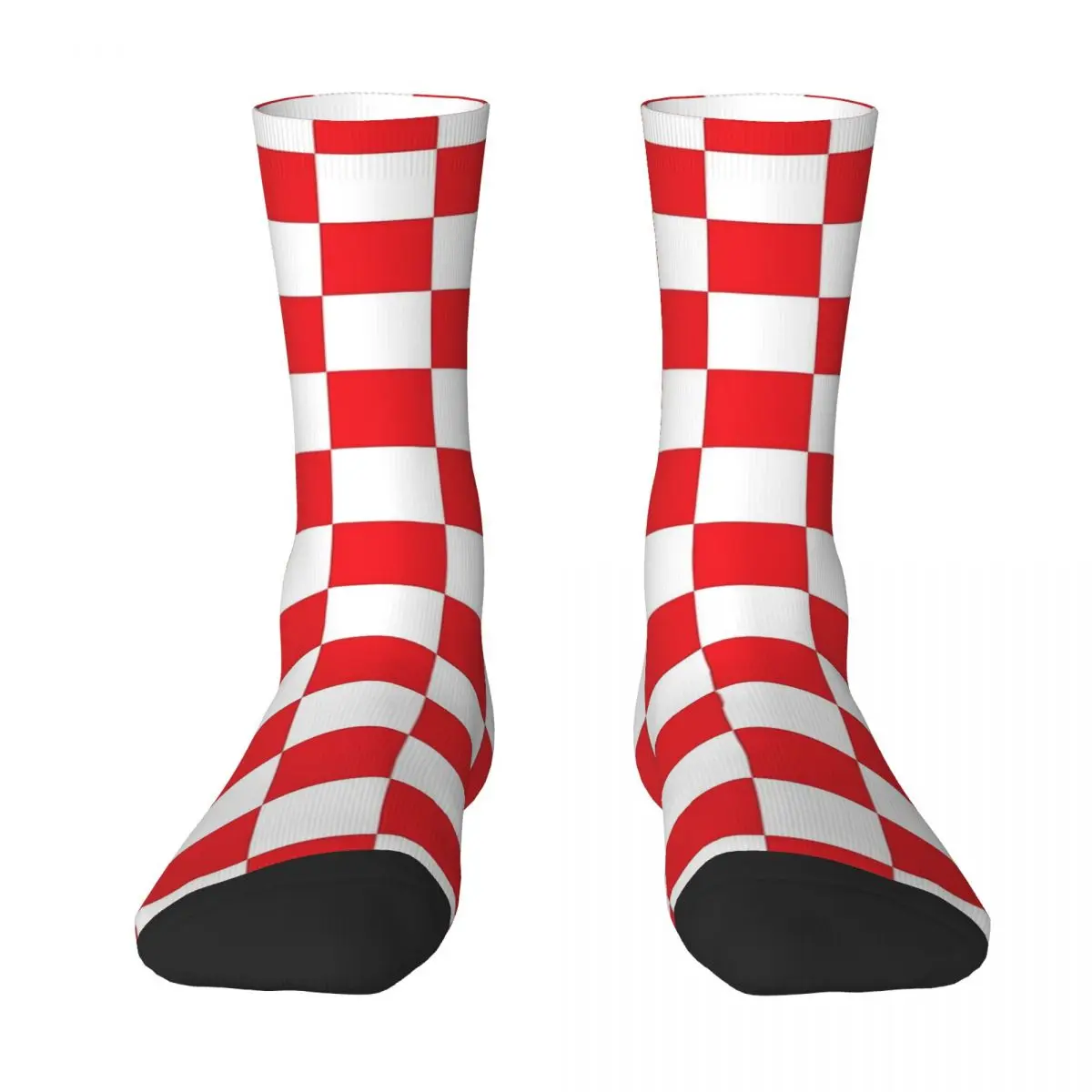 Red Checkered Pattern Adult Socks,Unisex socks,men Socks women Socks