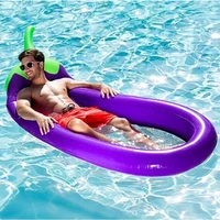 inflatable float eggplant float floating bed pvc adult thickened fruit wind recliner swimming ring pools for adults floating bed