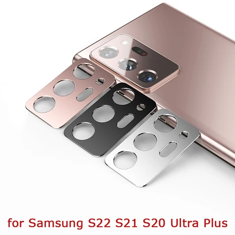Металлическая защитная крышка для объектива камеры Samsung S22 S21 S20 Ultra Plus, задняя линза, Матовая рамка, защитная пленка для Galaxy S22