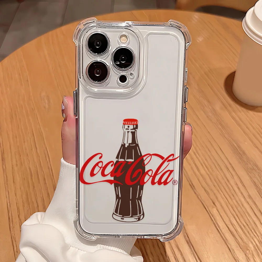 Прозрачный противоударный чехол для iPhone с дизайном Coca-Cola для моделей 17, 16e, 16, 15, 14, 13, 12, 11 Mini, Air, Pro, Max, X, XR, XS Max, 7, 8 Plus (art.: 3920da5cd97a2) - 3920da5cd97a2
