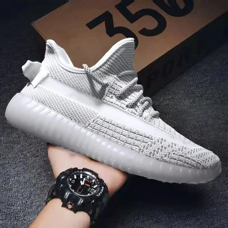 

Men's and Women's Shoes Net Surface Breathable Fly Woven Sports Shoes Autumn Popular Running Shoes Lovers Sneakers