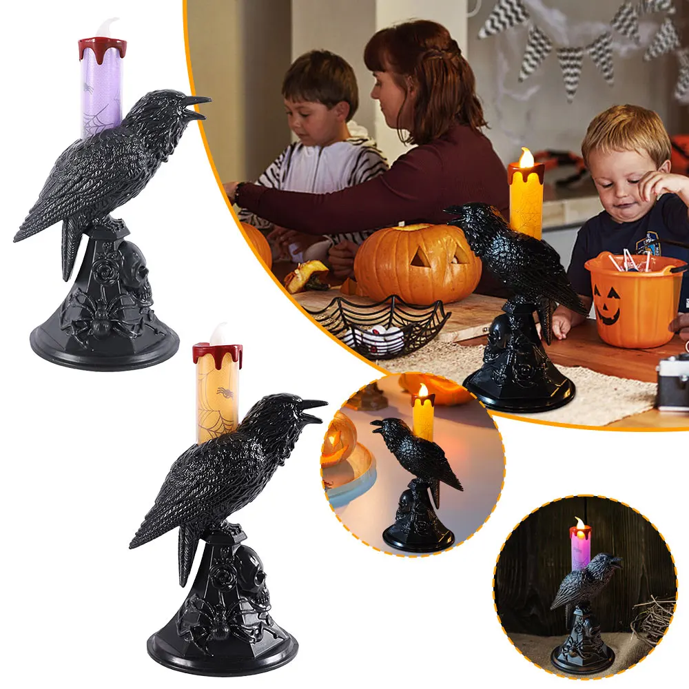Statue Glowing Candlestick Led Candles Lights Home