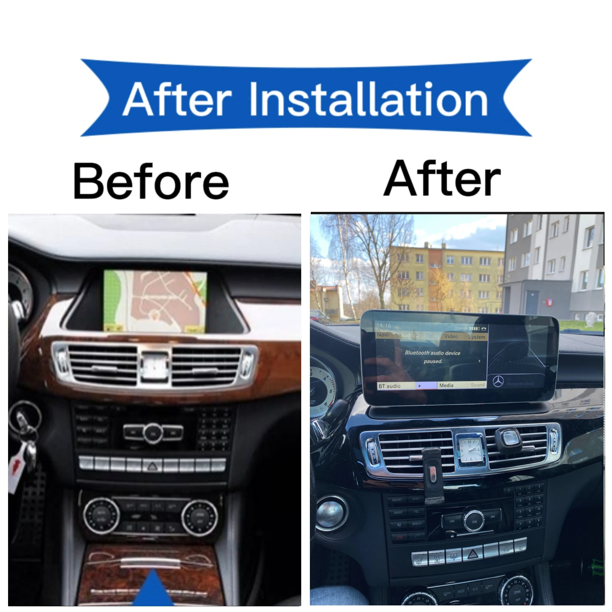 Автомагнитола UJQW 2 Din Android с экраном для Mercedes Benz CLS Class W218 2011-2018 Bluetooth GPS Navi Carplay Auto 12 в
