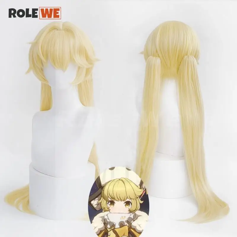 

Парики для косплея из аниме «Game Honkai: Star Rail Hook», термостойкие длинные волосы с двойным конским хвостом 75 см, с шапочкой