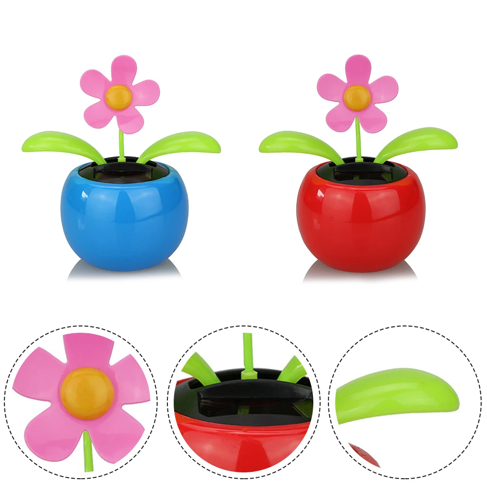 

Solar Ornament Solar Dancing Toy Flower Assorted Style Solar Powered Dancing Flower Bobblehead Apple Flower For Home Car Decor