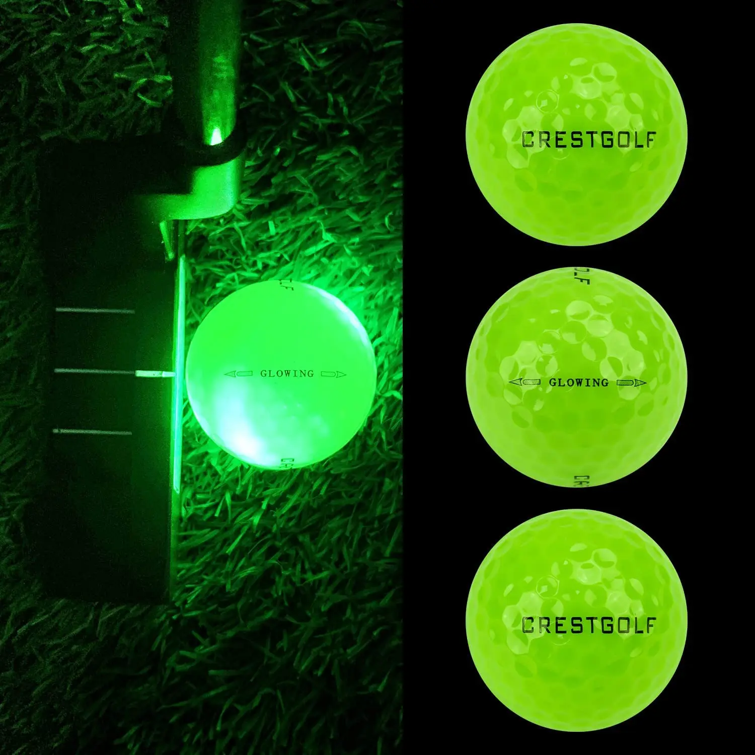 4 Pcs/pack Led Golf Balls With 4 Lights For Night Training H