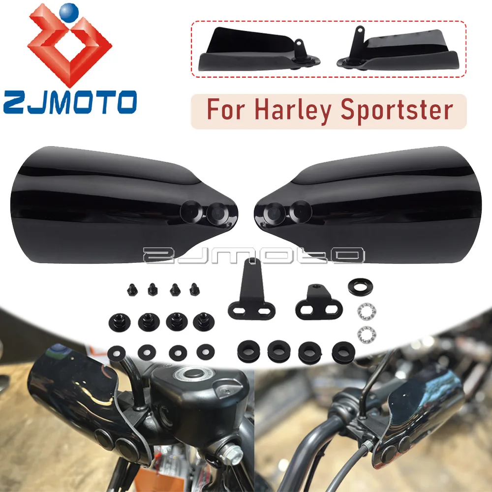 

1 Pair Black Handlebar Handguard For Harley Sportster Forty-Eight Low Nightster Roadster Seventy Two XL 883 1200 L N R V 2004-22