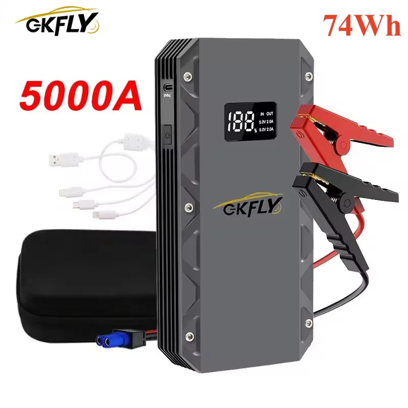 

GKFLY Мощный автомобильный стартер 6000A 5000A 3000A Портативное пусковое устройство Power Bank Автомобильный аккумулятор Booster Buster для бензина