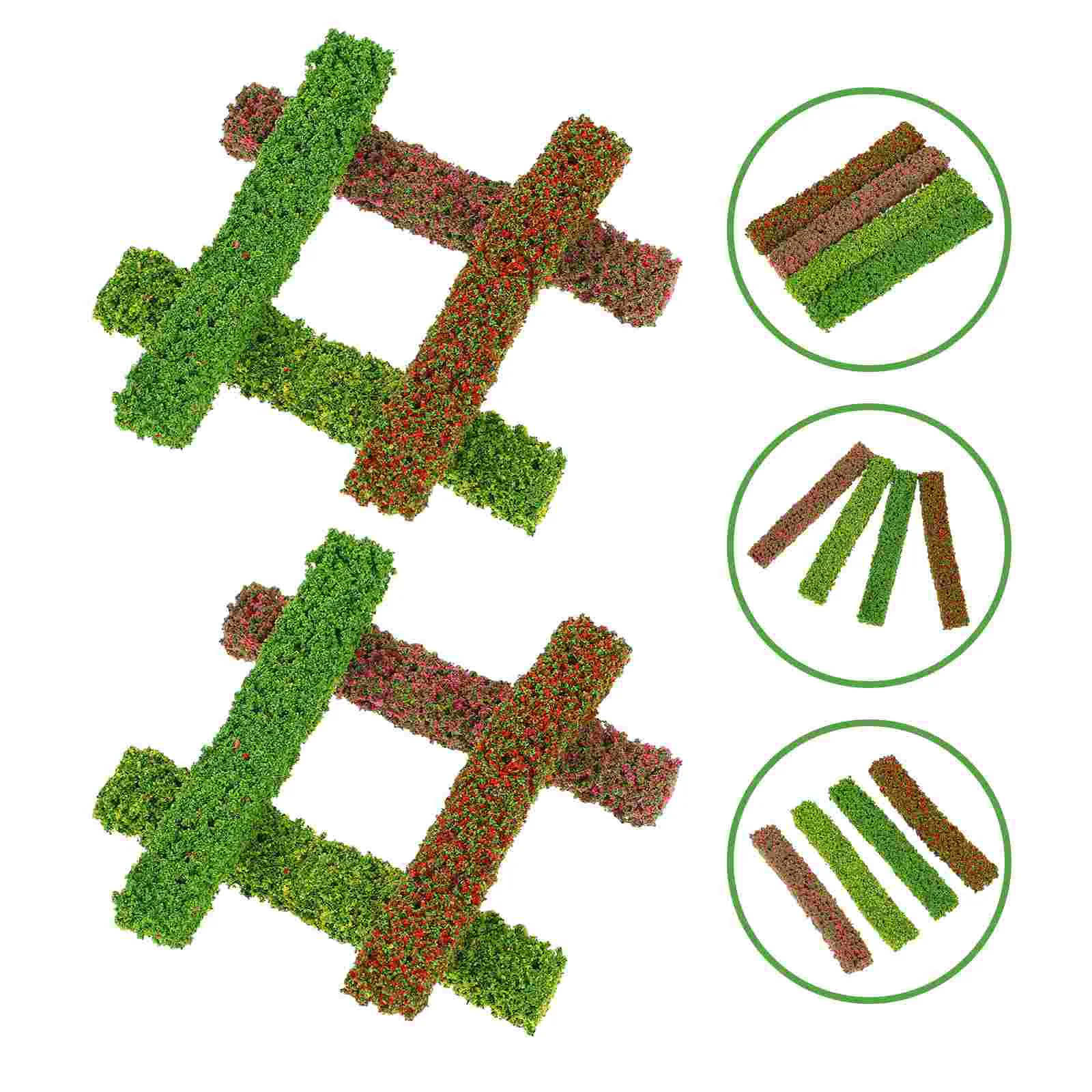 

8 Pcs Shrub Strips Miniature Flower Cluster Models Train Ornament Tufts DIY Green Plants Bonsai Trees Decorations