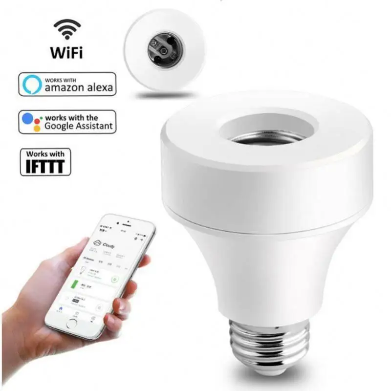 

CORUI Tuya Smart WiFi E26 E27 Timing Lamp Holder Remote Control Wireless Switch LED Bulb Lamp Holder Support Alexa Google Home