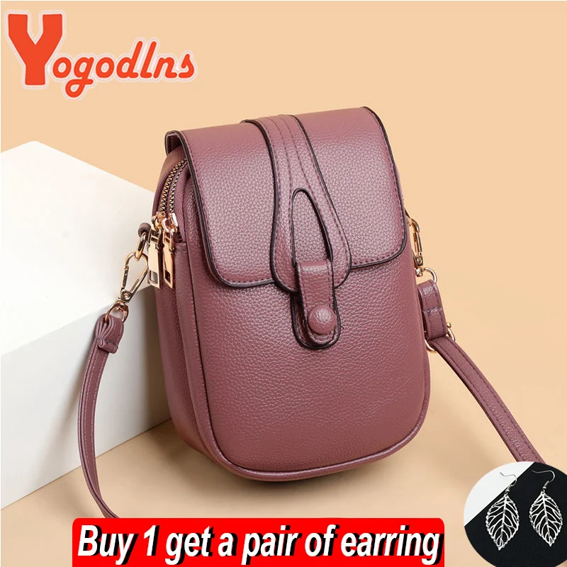 

Simple Shoulder Bag for Women PU Leather Crossbody Bag Multi-layer Messenger Handbag and Purse Flap Phone Bag Bolsa sac