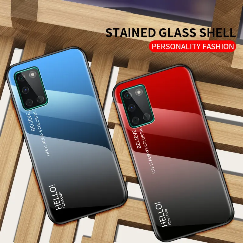 Oneplus 8T KB2001 KB2000 Case Gradient Tempered Glass Back Cover Hard Case For One Plus Oneplus 8T Plus KB2007 Shell Protector