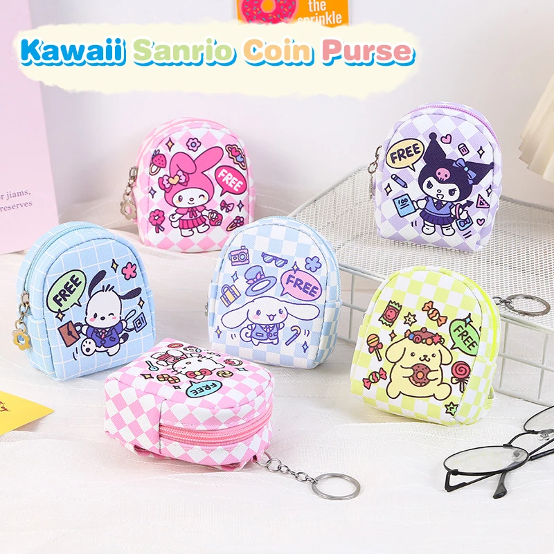 Kawaii Sanrio Hello Kitty Cinnamoroll Kuromi My Melody сумка для наушников Портативный брелок