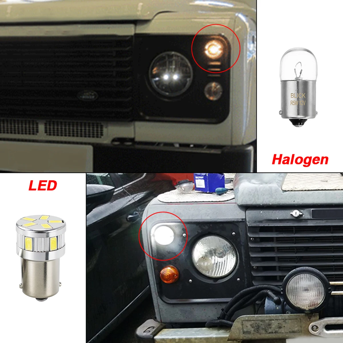 2x для Land Rover Defender 2 5 207 R5W 11-светодиодный ные Ксеноновые белые боковые лампы