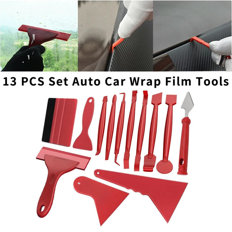 

13PCS Set Auto Car Wrap Film Tools Squeegee Scraper Kit Window Tint Glue Remover