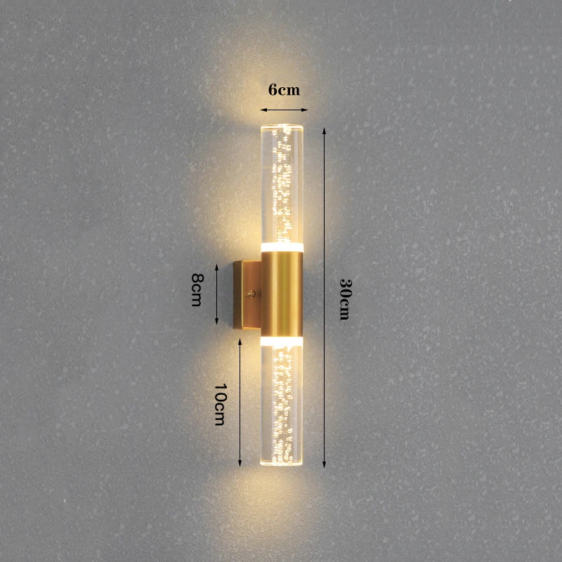 Скандинавская Современная Минималистичная Золотая настенная лампа с двойной