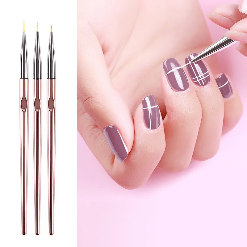 

Professional Nail Art Pull Pen Manicure Brushes 3 Pcs Drawing Flower Design Round Head Pen Salon Tools Phototherapy Pen Gel