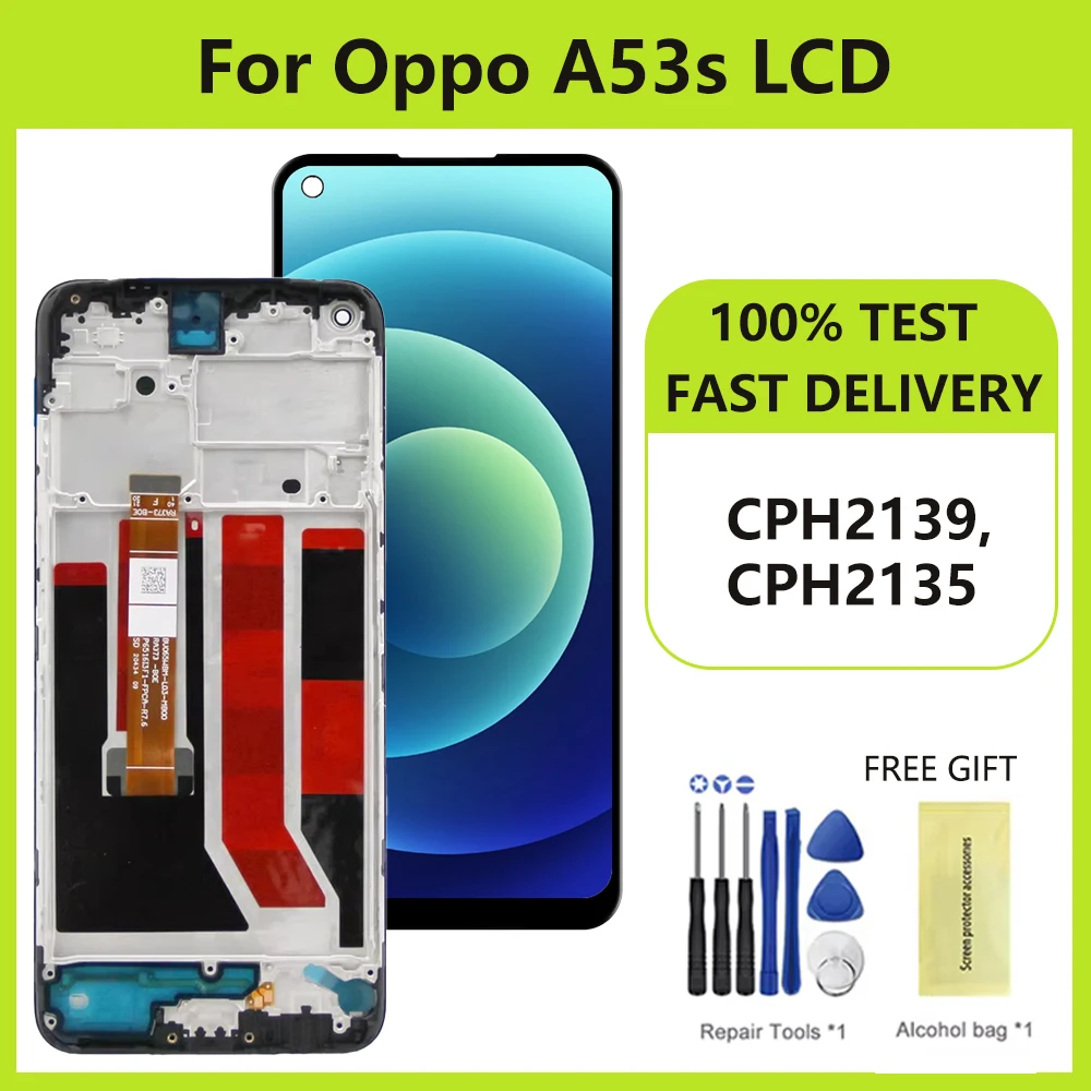 6 5 &quotоригинальный дисплей для Oppo A53S 4G ЖК-дисплей CPH2139 дигитайзер сенсорного