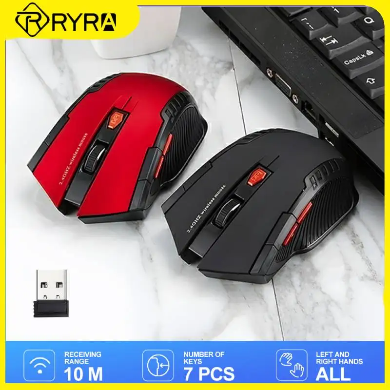 

RYRA 2.4Ghz USB Wireless Mouse 1600DPI Charging Mouse 6 Keys Mute PC Laptop Rechargeable Gaming Mice Office Battery Mouse Gamer