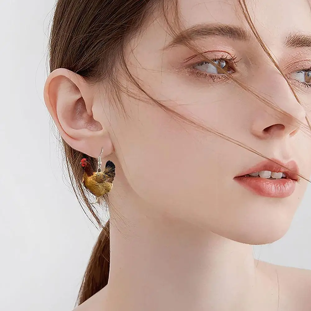 

Acrylic Animal Earrings Cows Hen Goose Earrings Big Long Dangle Drop Farm Fowl Jewelry For Women Girls Cartoon Earri P6k6