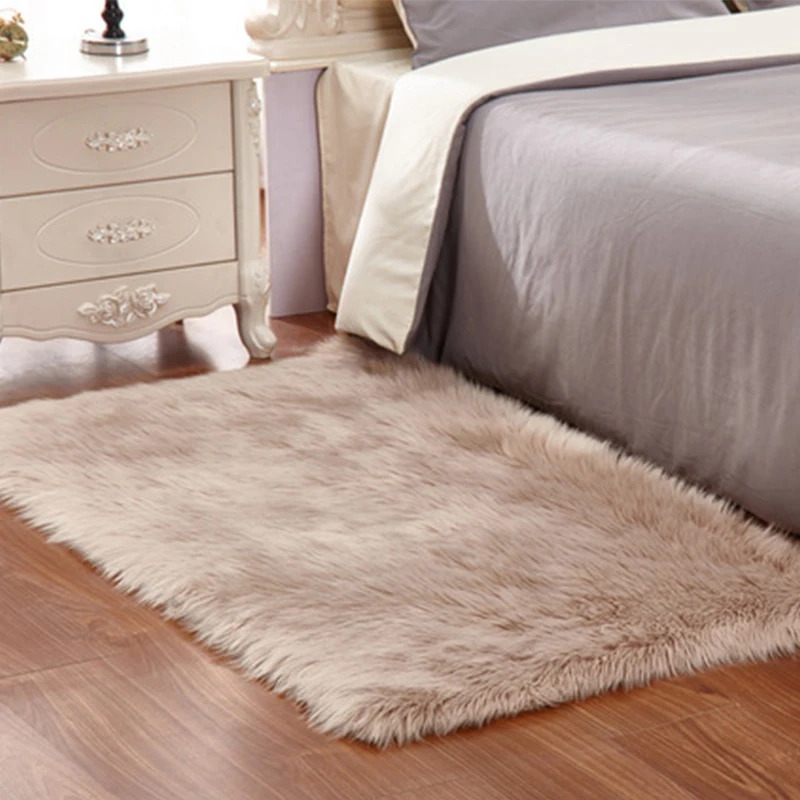 

Area Pad Floor Seat Covers Shaggy Mat Rugs Plush Small Soft For Faux Fur Sofa Silky Mcao Sheepskin Bedroom Bedside Luxury