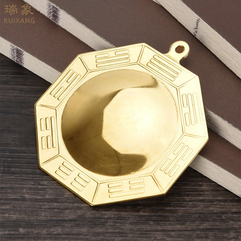 

3.5-Inch Pure Copper Eight Diagrams Mirror Convex Mirror Copper Mirror Feng Shui Mirror Home Feng Shui Supplies Decoration