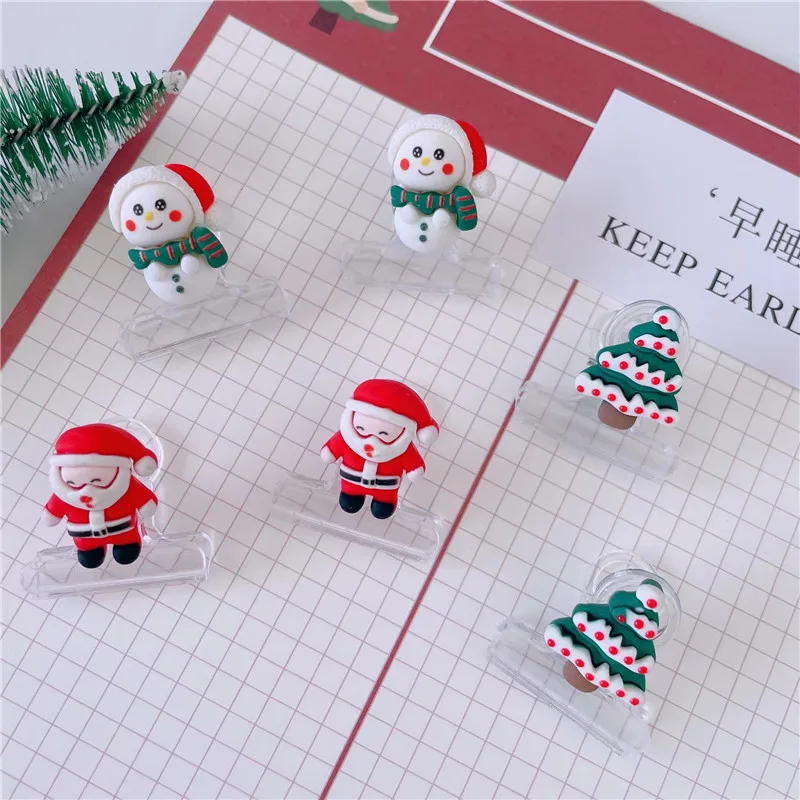 

1pcs Portable Food Snack Seal Sealing Bag Clip Santa Claus Snowman Snack Gift Sealer Clamp Christmas Office Stationery
