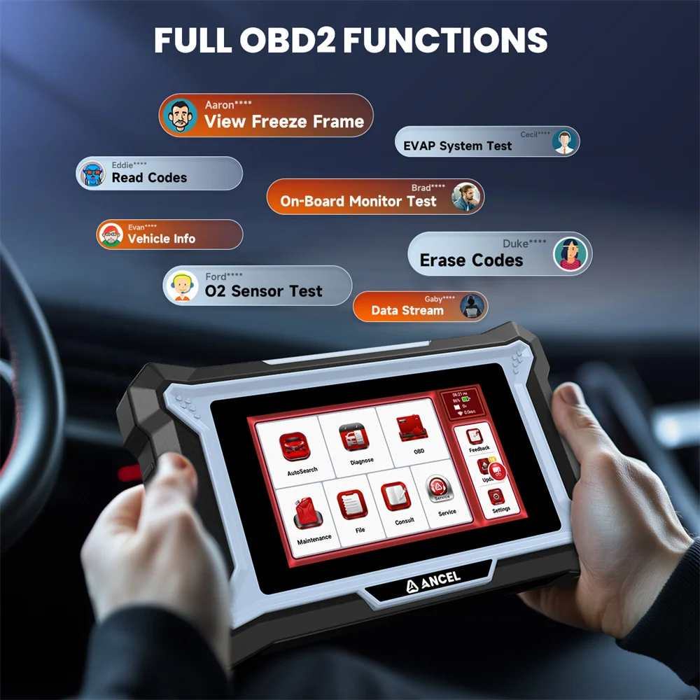 Сканер ANCEL DS200 OBD2 с D.PF Regen A/F TPMS Airbag ABS Oil SAS Все системы OBD 2 автомобильный