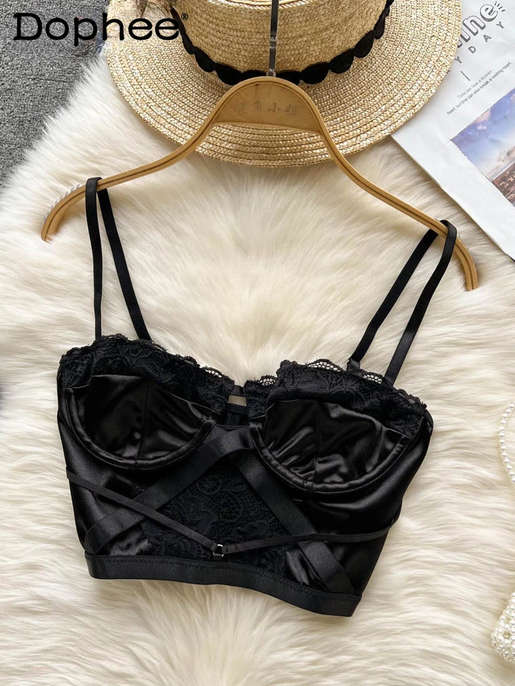 

Women Lace Backless Camis Beach Holiday New Style Temperament Sexy Fashion Autumn Summer Lady Top 2022