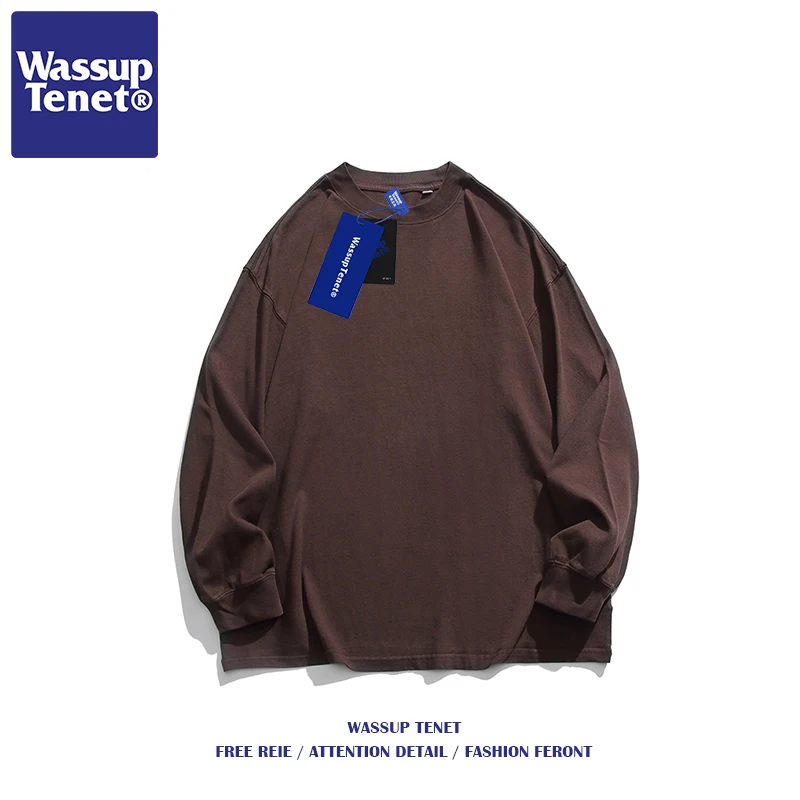 Wassup Tenet модная брендовая однотонная рубашка с длинными рукавами для мужчин и