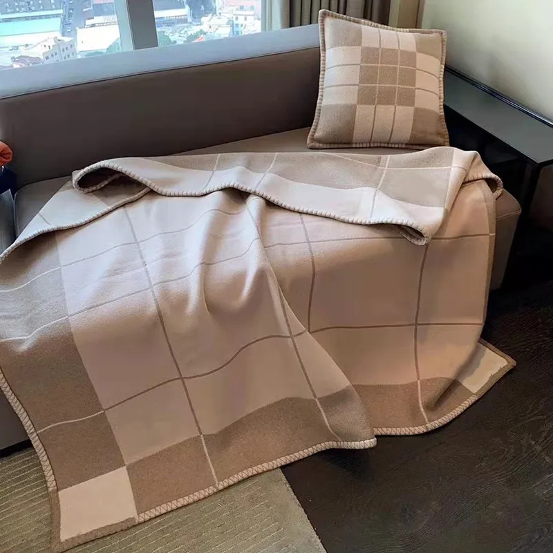 

Luxury Brand H Letter Design Blanket Cashmere Wool Crochet Soft Shawl Blankets for Beds Winter Warm Couch Knit Throw Blanket