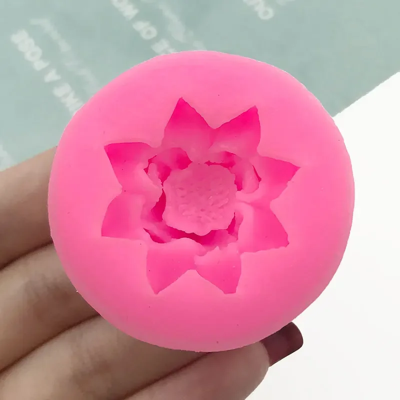 3D цветок лотоса силиконовая форма для торта шоколадные украшения лилии