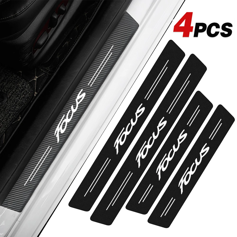 

4Pcs Carbon Fiber Car Door Threshold Sill Plate Protector Sticker Decal Parts Accessories For Ford Focus 1 2 3 4 MK1 MK2 MK3 MK4