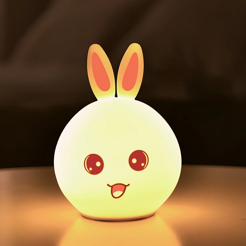 

DASDIGUO Led Rabbit Night Light Touch Sensing Silicone Lamp Children's Gift Cartoon Cute Decor Indoor Living Bedroom Modern Desk