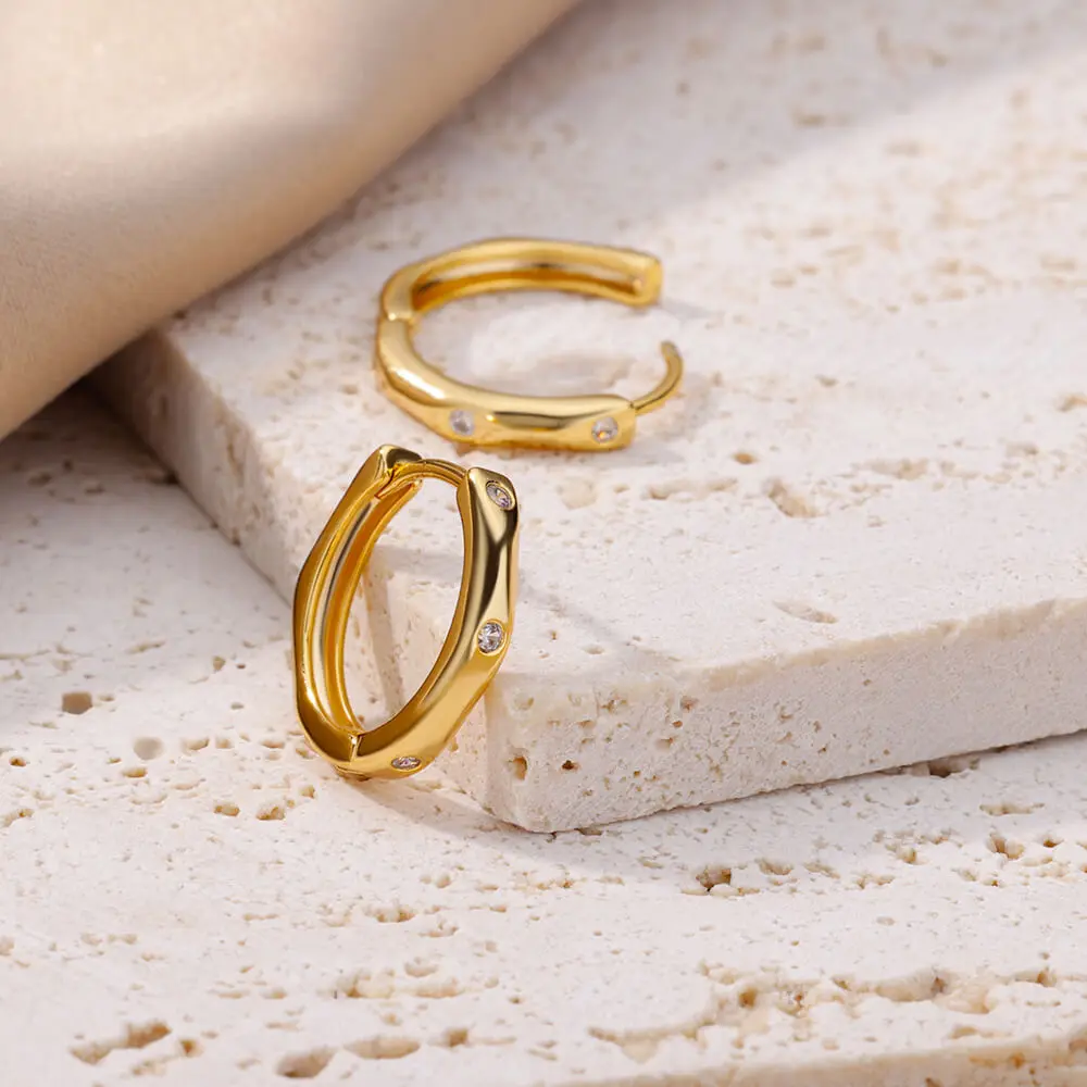 Simple Slivery Series Micro Set Zirconia Small Hoop Earring for Women Copper Alloy Round Earrings Girls Everyday Versatile Jewel