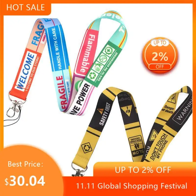 

30 шт. внимание Предупреждение знаки шнур значок ID мобильный телефон веревка шнурки шейные платки аксессуары ленты