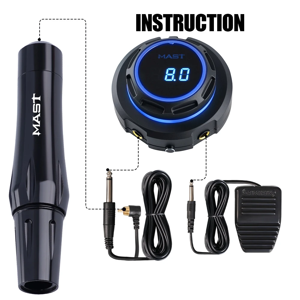 Набор для тату-машинки Mast RCA машинка перманентного макияжа с OLED дисплеем блок