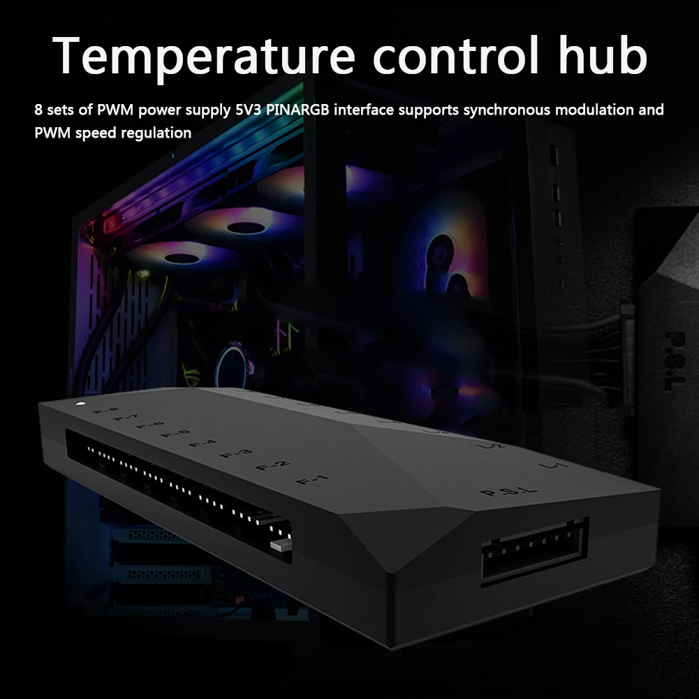 Контроллер вентилятора ARGB Hub PWM устройство для охлаждения домашних компьютеров 8