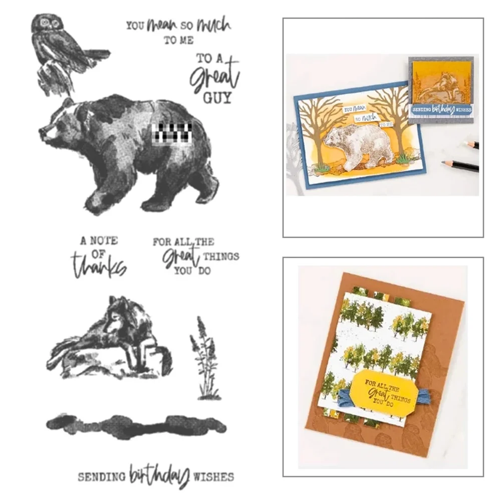 

Brown Bear Metal Cutting Dies and Silicone Stamps for DIY Scrapbooking Decorate Embossing Paper Craft Stencils Die New 2023