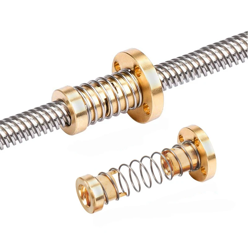 Свинцовый винт T8 Медная гайка Противоударная пружинная устраняющая зазор для