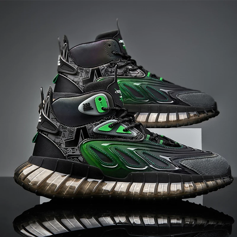 New Arrival Classics Style Men Sneakes Cow Split Mesh Luminous Running Sports Shoes Lace Up Outdoor Jogging Shoes Free Shipping