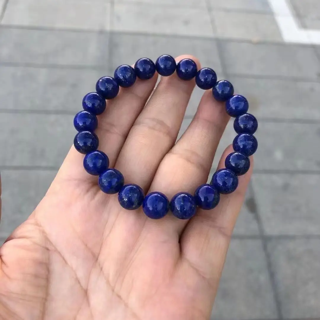 

9mm Natural Blue Lapis Lazuli Crystal Bracelet Jewelry For Woman Lady Man Wealth Gift Beads Energy Gemstone Stone Strands AAAAA