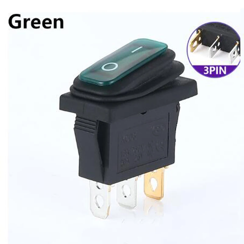 Водонепроницаемый пластиковый переключатель KCD3 12В/220В