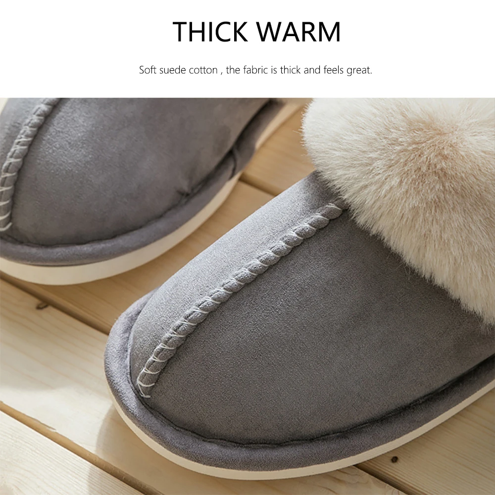 Plush Warm Couple Slippers Sweet Home Soft Comfortable Winter Slippers Men Cotton Shoes Women Fluffy Fur Indoor Plush Slippers