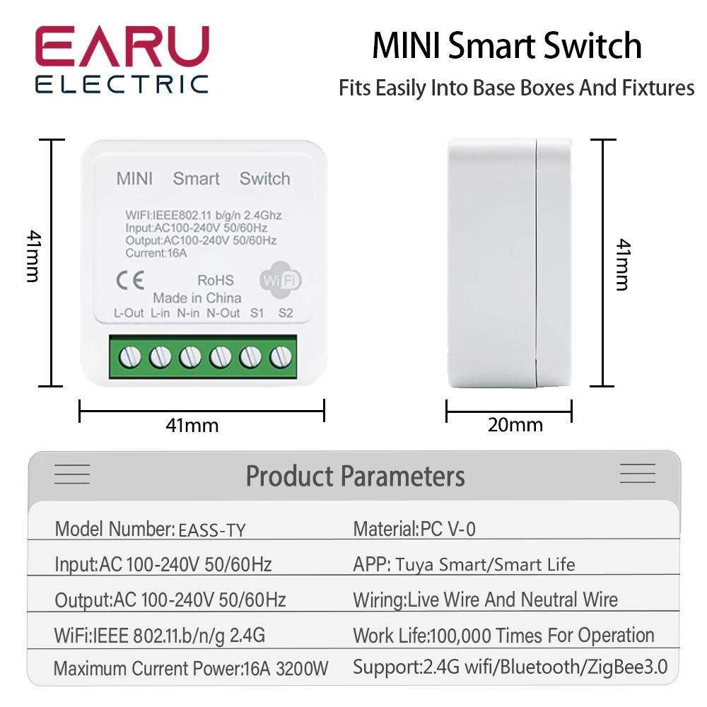 EARUELETRIC WiFi ZigBee умный выключатель