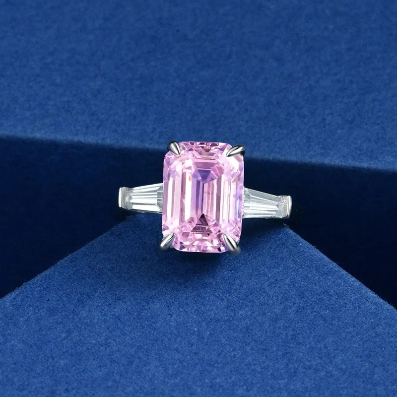 

Apasion 7Ct Multiple Styles 8*11mm Diamond Rings For Women 100% 925 Sterling Silver Color Romantic Wedding Female Ring Wholesale